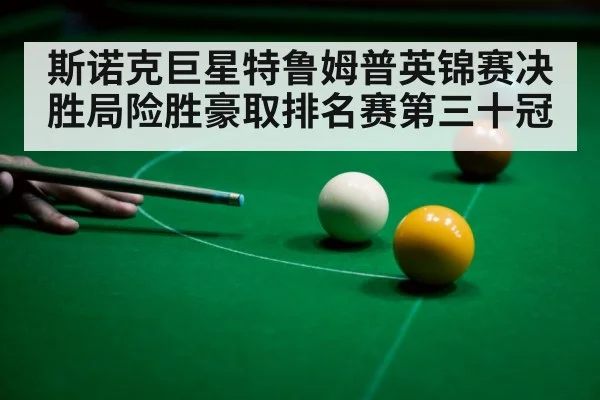 斯诺克巨星特鲁姆普英锦赛决胜局险胜豪取排名赛第三十冠